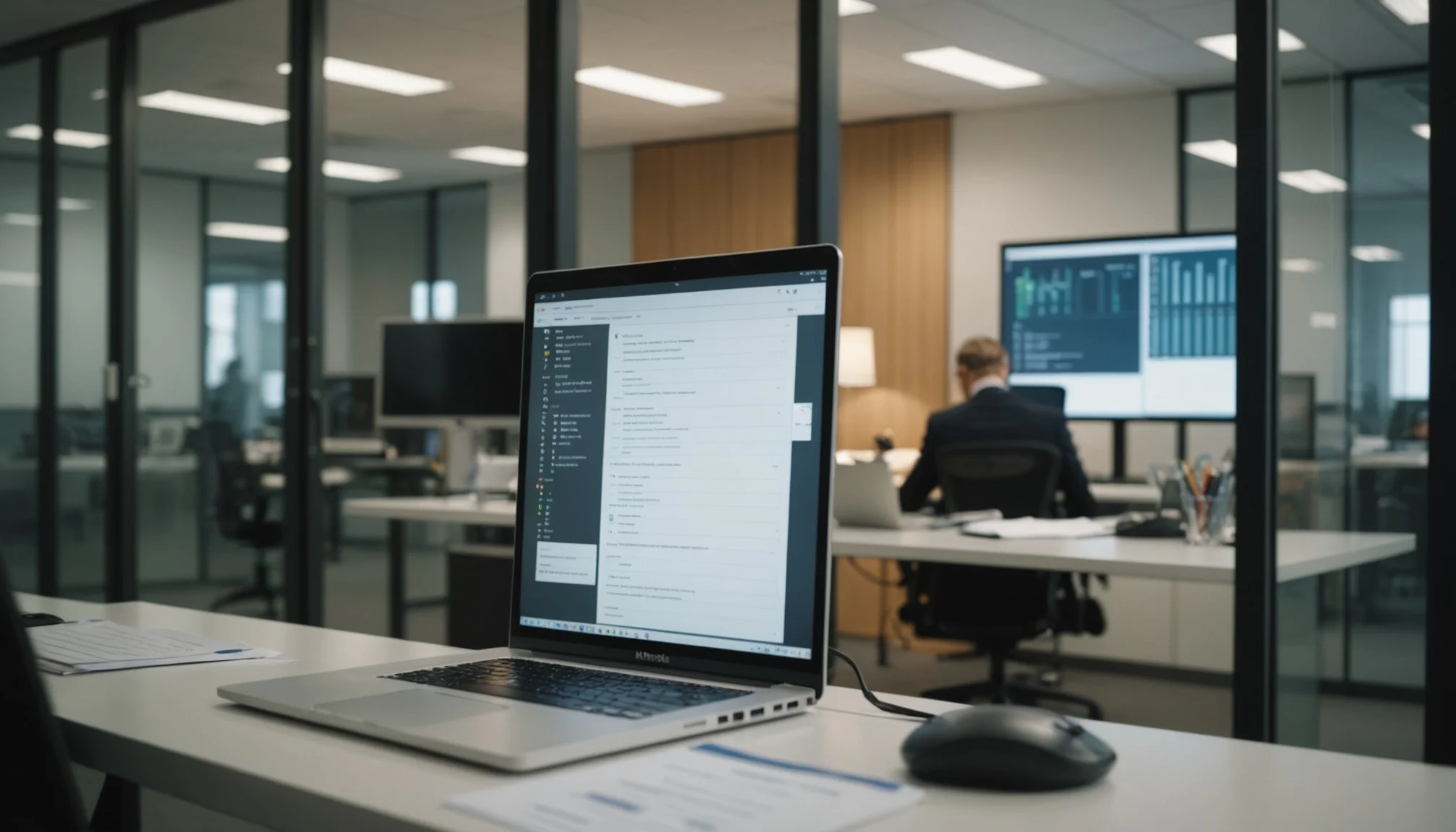 Checklist on screen, audit environment